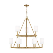 Egmont 36" 9-Light X-Large Chandelier, Satin Brass Finish - Bees Lighting