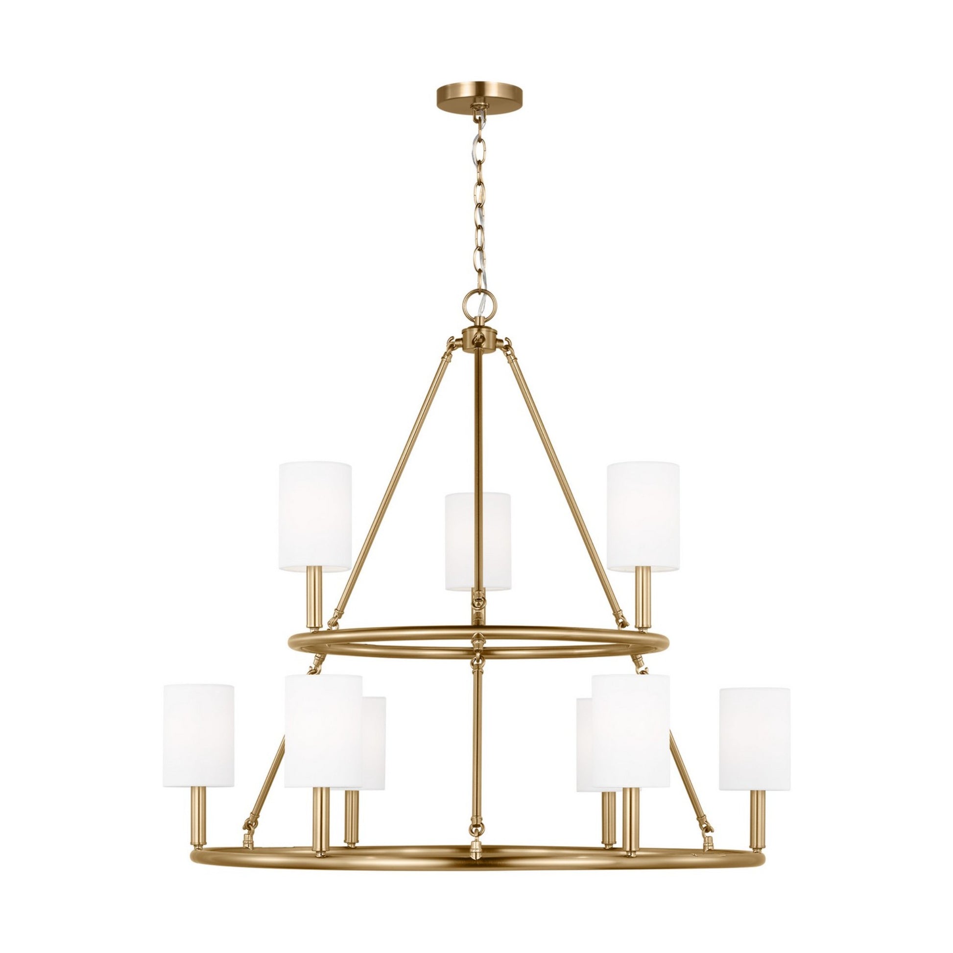 Egmont 36" 9-Light X-Large Chandelier, Satin Brass Finish - Bees Lighting