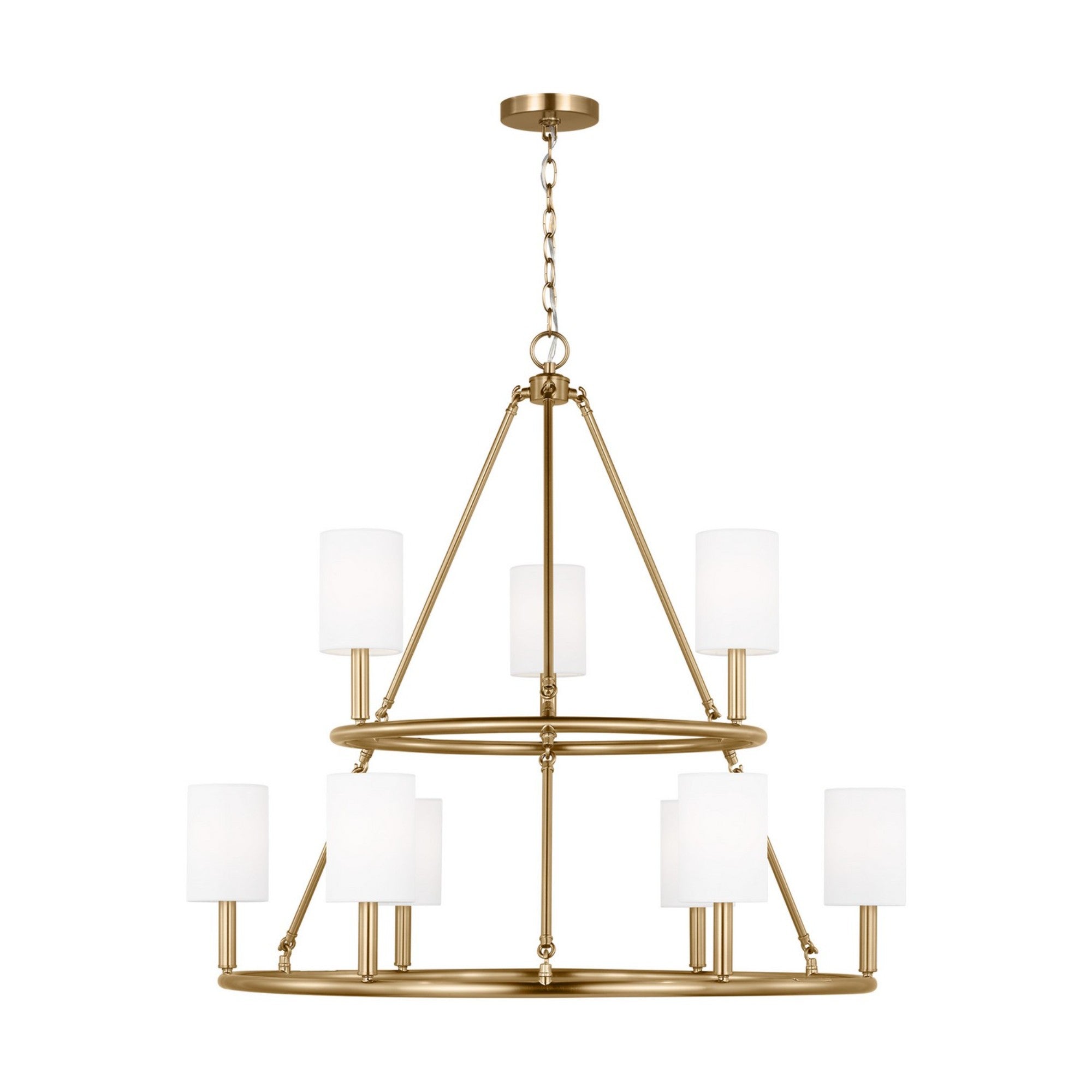 Egmont 36" 9-Light X-Large Chandelier, Satin Brass Finish - Bees Lighting