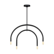Hadden 22" 4-Light Small Chandelier, Midnight Black Finish - Bees Lighting