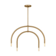 Hadden 22" 4-Light Small Chandelier, Satin Brass Finish - Bees Lighting