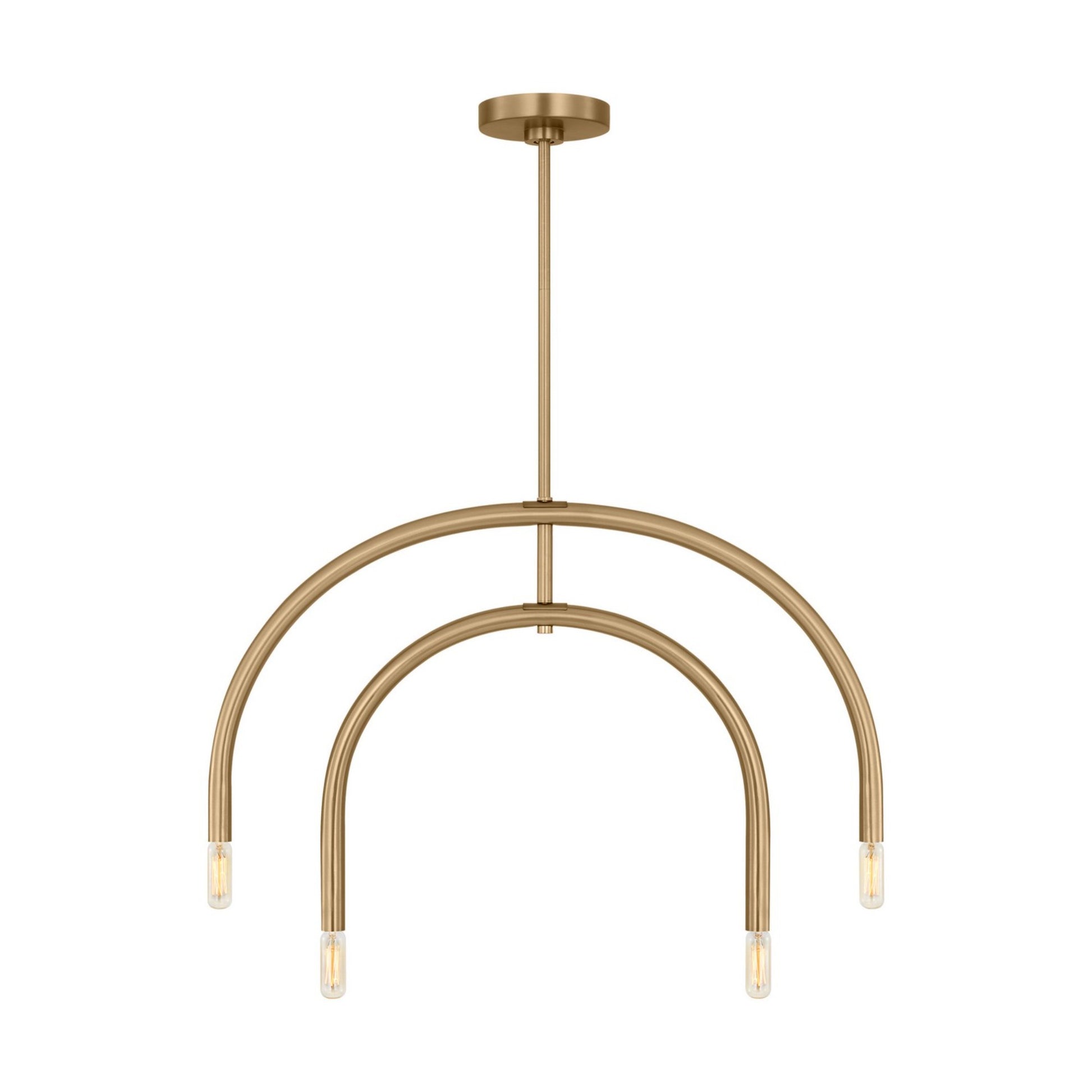 Hadden 22" 4-Light Small Chandelier, Satin Brass Finish - Bees Lighting