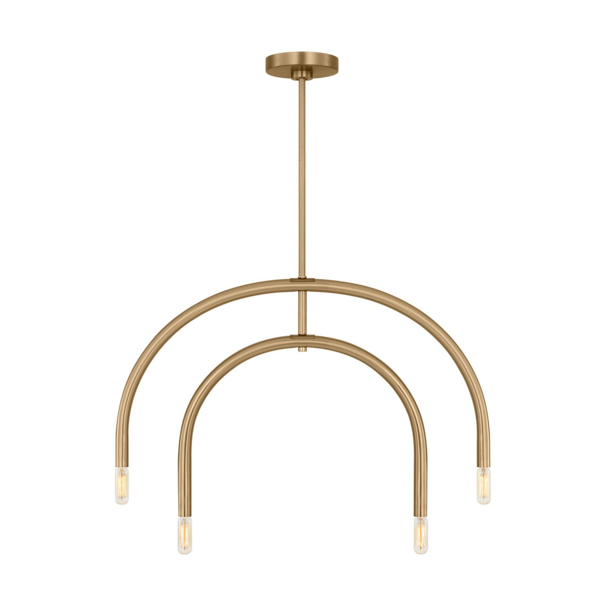 Hadden 22" 4-Light Small Chandelier, Satin Brass Finish - Bees Lighting