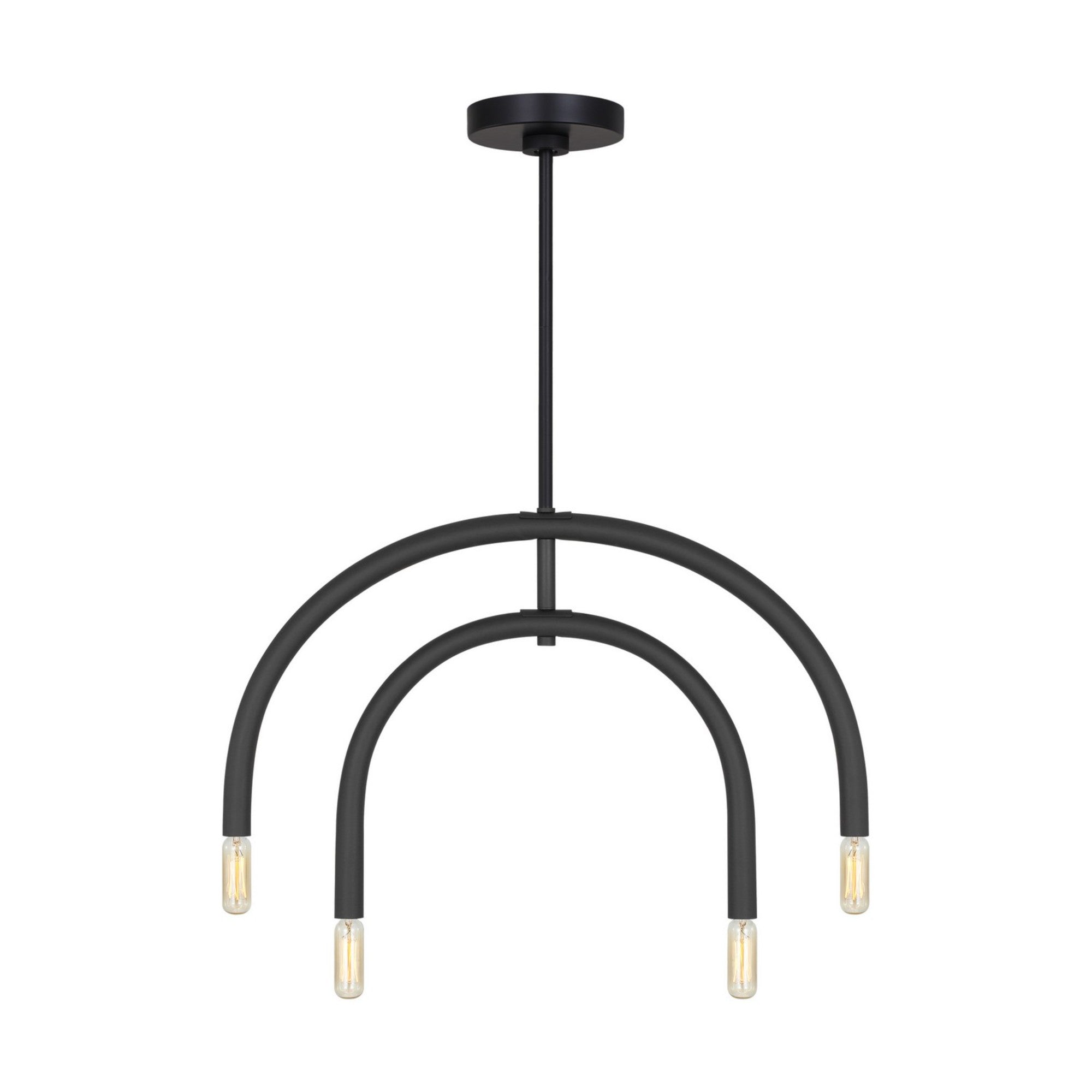 Hadden 28" 4-Light Medium Chandelier, Midnight Black Finish - Bees Lighting