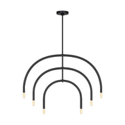 Hadden 36" 6-Light Large Chandelier, Midnight Black Finish - Bees Lighting