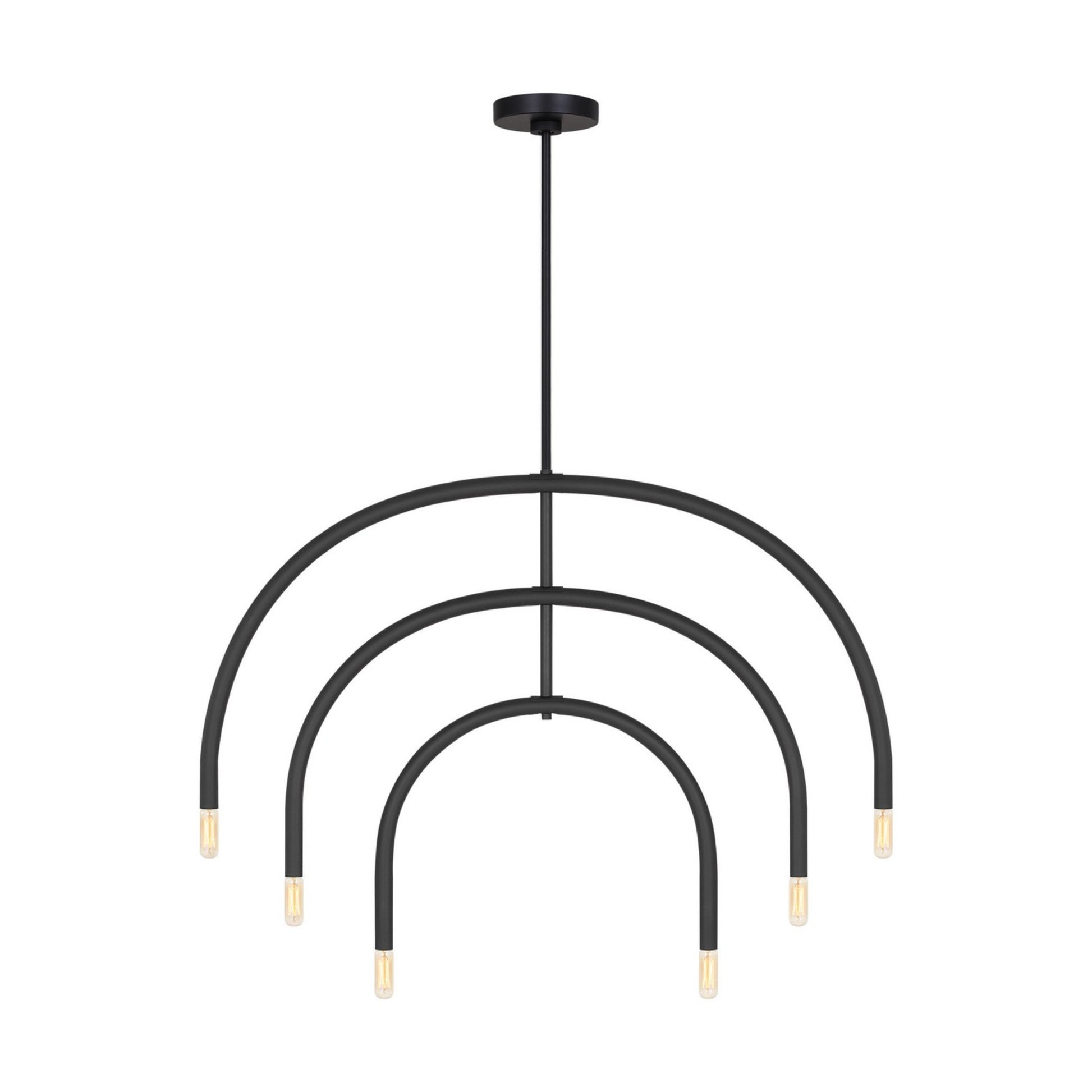 Hadden 36" 6-Light Large Chandelier, Midnight Black Finish - Bees Lighting