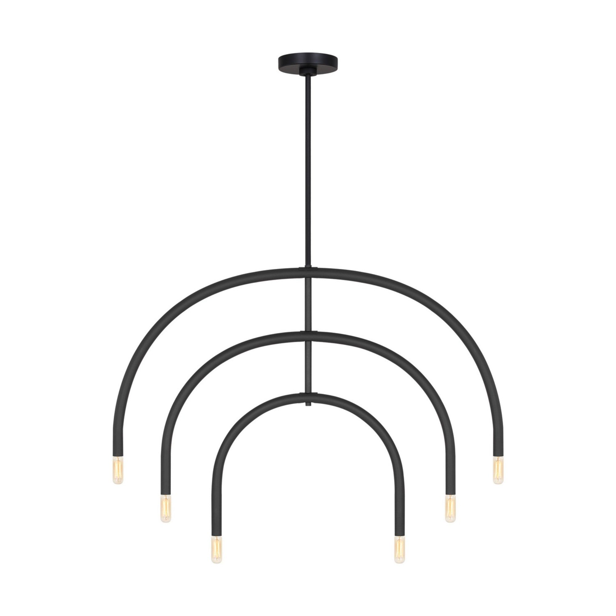 Hadden 36" 6-Light Large Chandelier, Midnight Black Finish - Bees Lighting