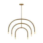 Hadden 36" 6-Light Large Chandelier, Satin Brass Finish - Bees Lighting