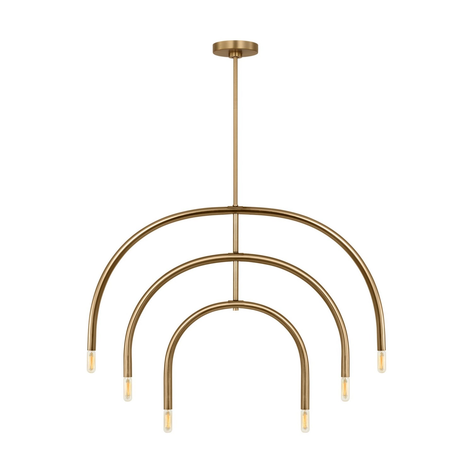 Hadden 36" 6-Light Large Chandelier, Satin Brass Finish - Bees Lighting