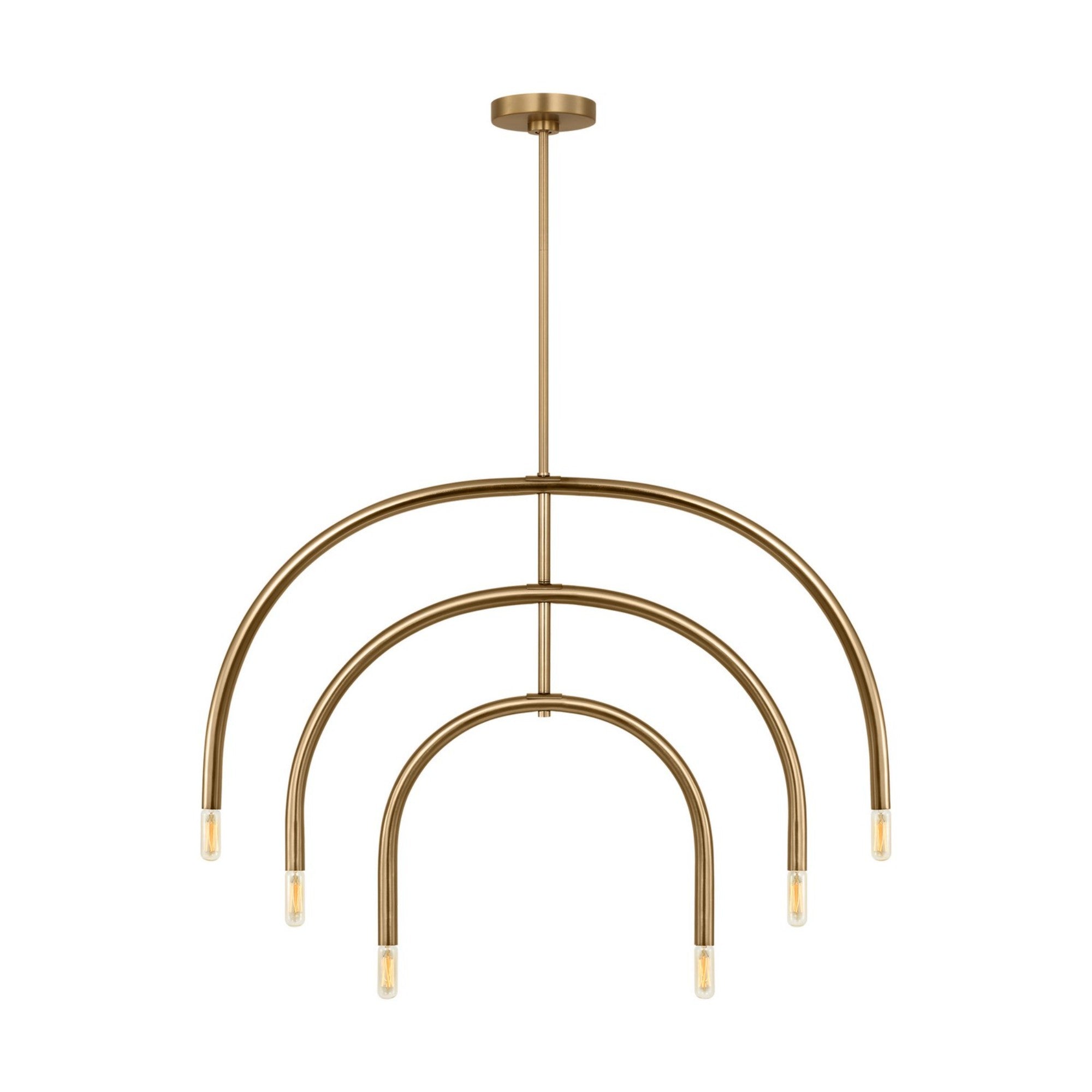 Hadden 36" 6-Light Large Chandelier, Satin Brass Finish - Bees Lighting