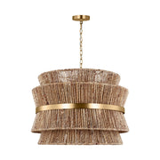Thurlo 32" 4-Light Large Hanging Shade, Satin Brass Finish - Bees Lighting