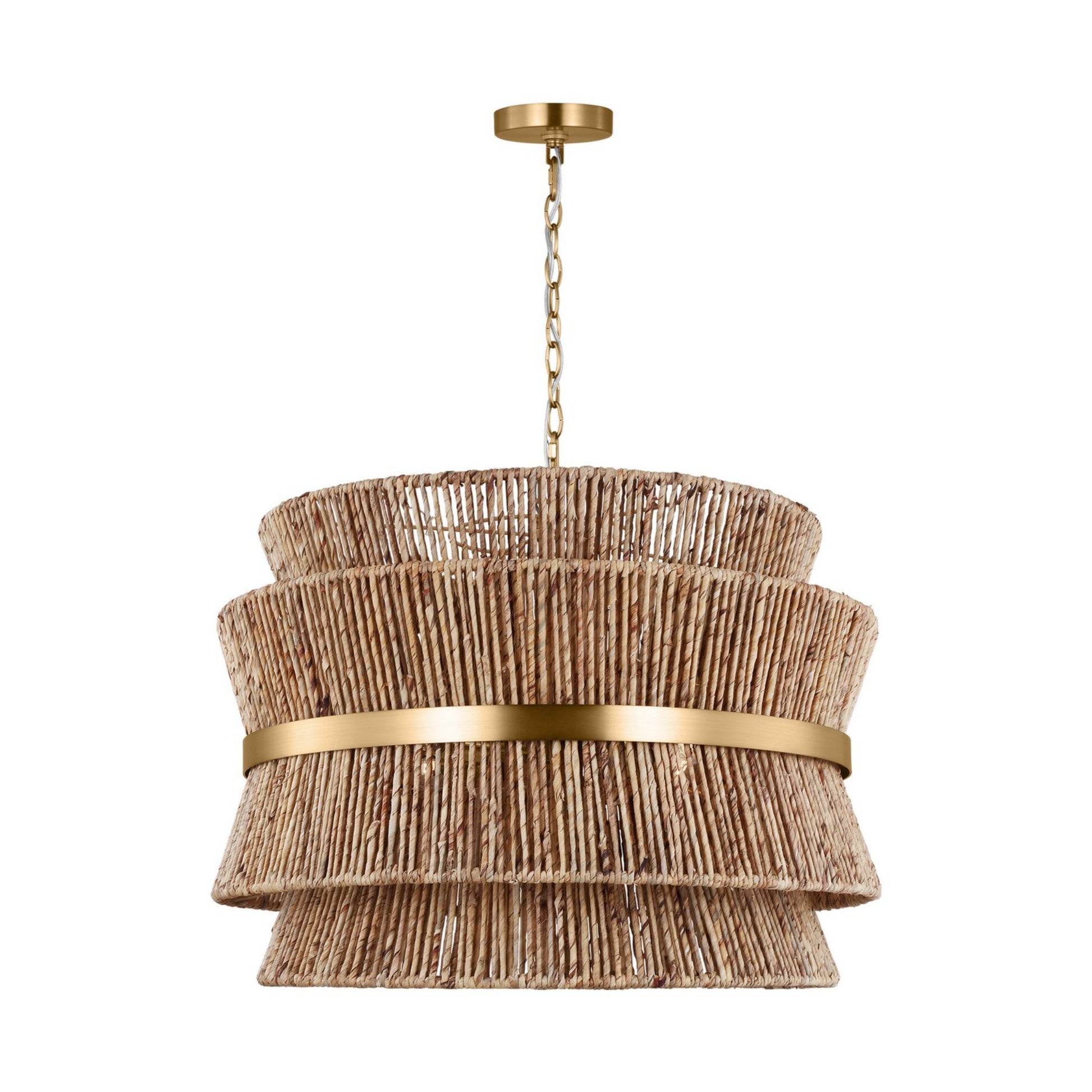 Thurlo 32" 4-Light Large Hanging Shade, Satin Brass Finish - Bees Lighting