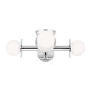 Nodes 18" 4-Light Flush Mount, Polished Nickel Finish - Bees Lighting