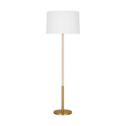 Monroe Large Floor Lamp Burnished Brass with Blush Accents - Bees Lighting