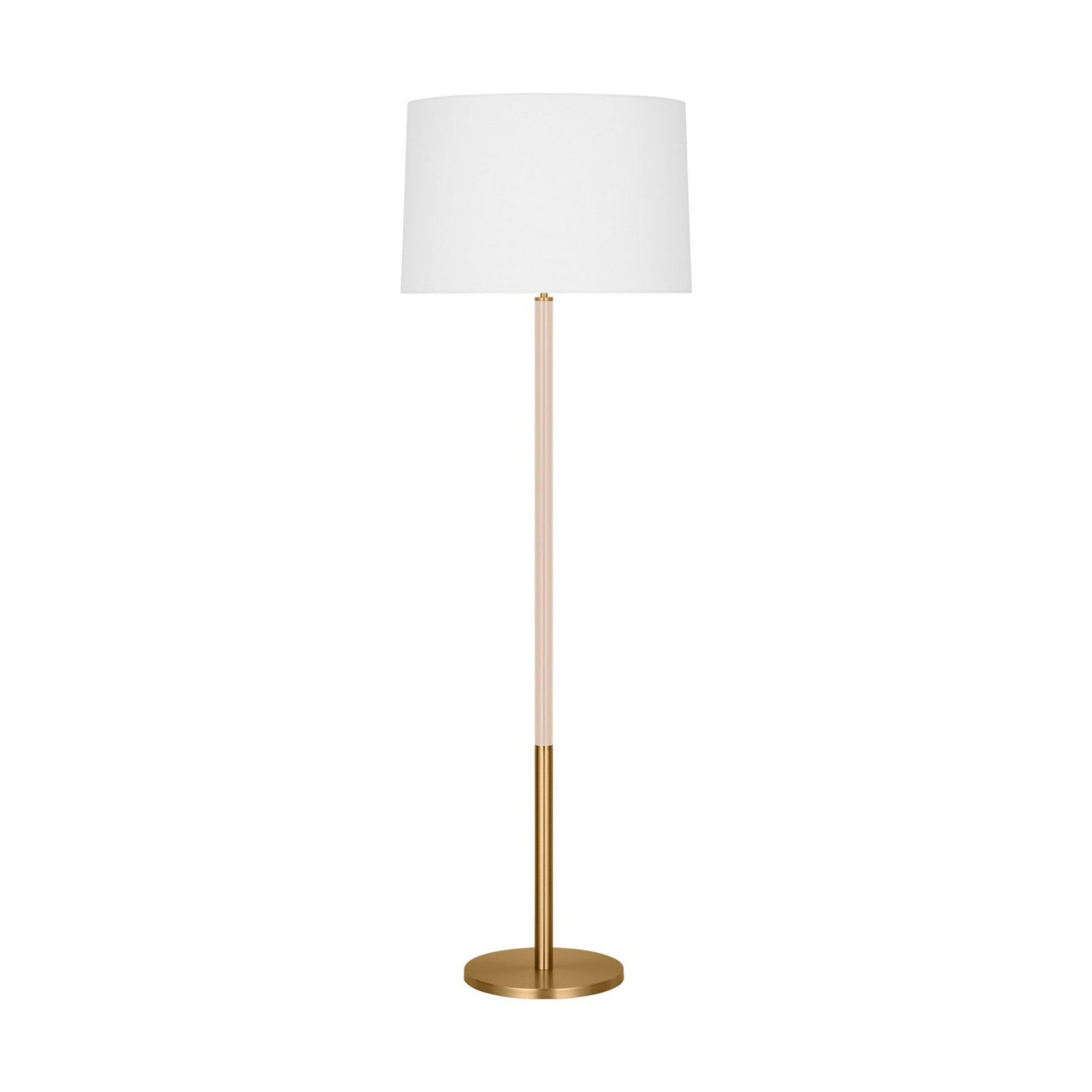 Monroe Large Floor Lamp Burnished Brass with Blush Accents - Bees Lighting