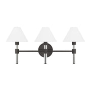 Robert 27" 3-Light Bathroom Vanity, Aged Iron Finish - Bees Lighting