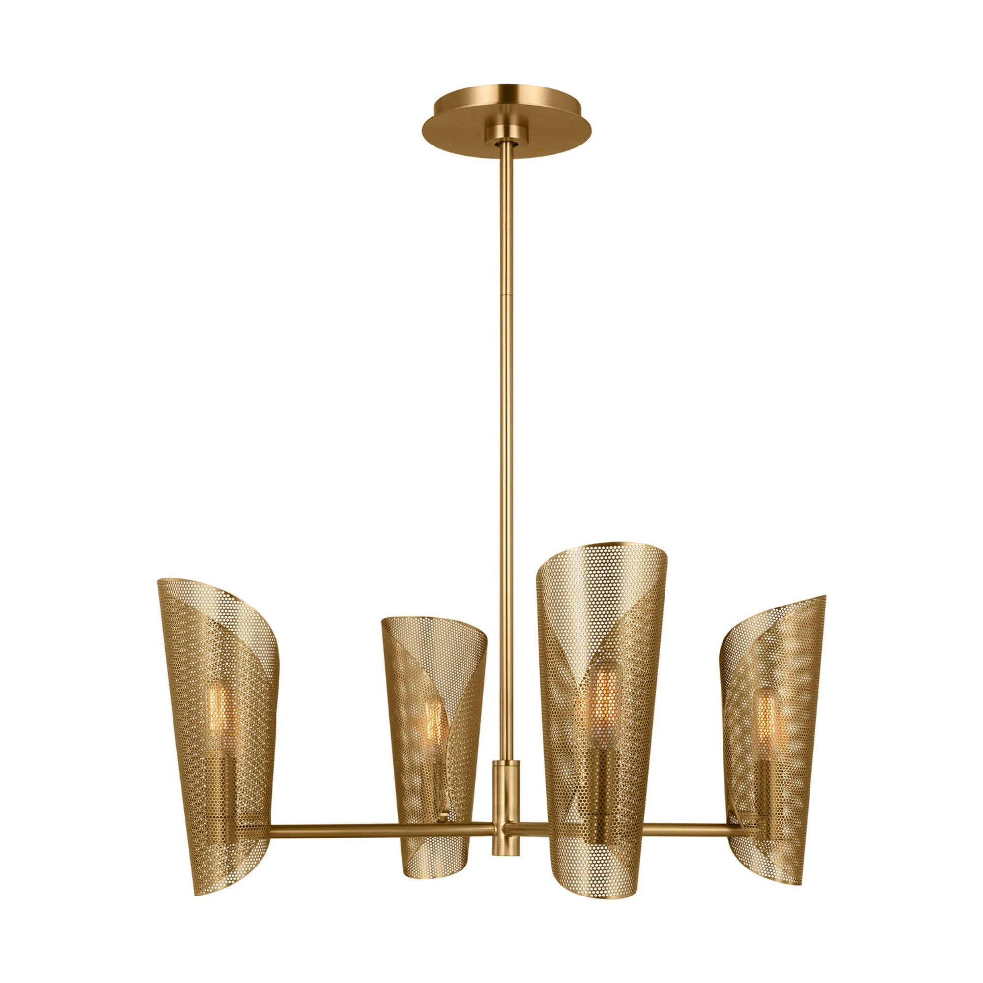 Plivot 24" 3-Light Medium Chandelier, Burnished Brass Finish - Bees Lighting