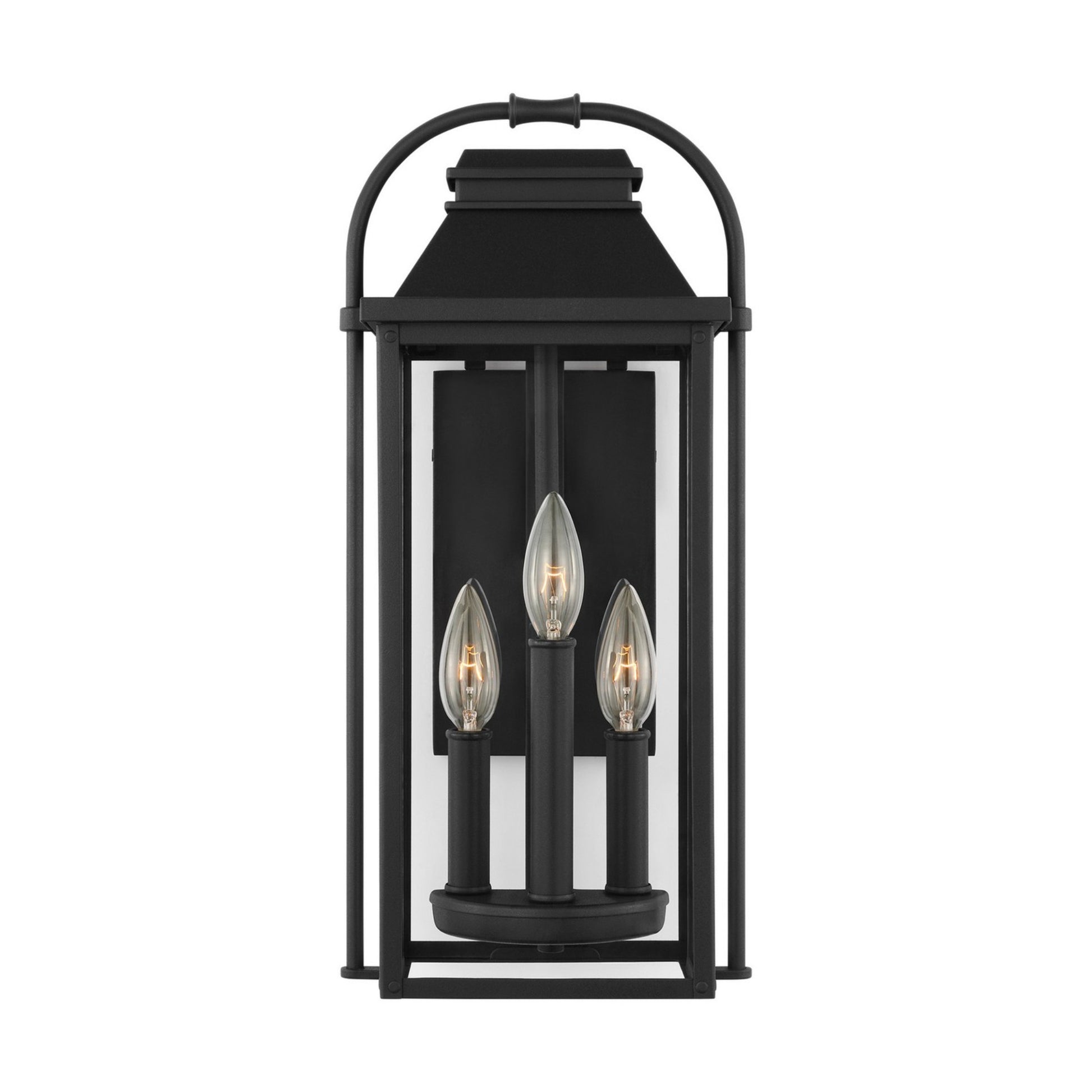 Wellsworth 18" 3-Light Small Lantern, Textured Black Finish - Bees Lighting