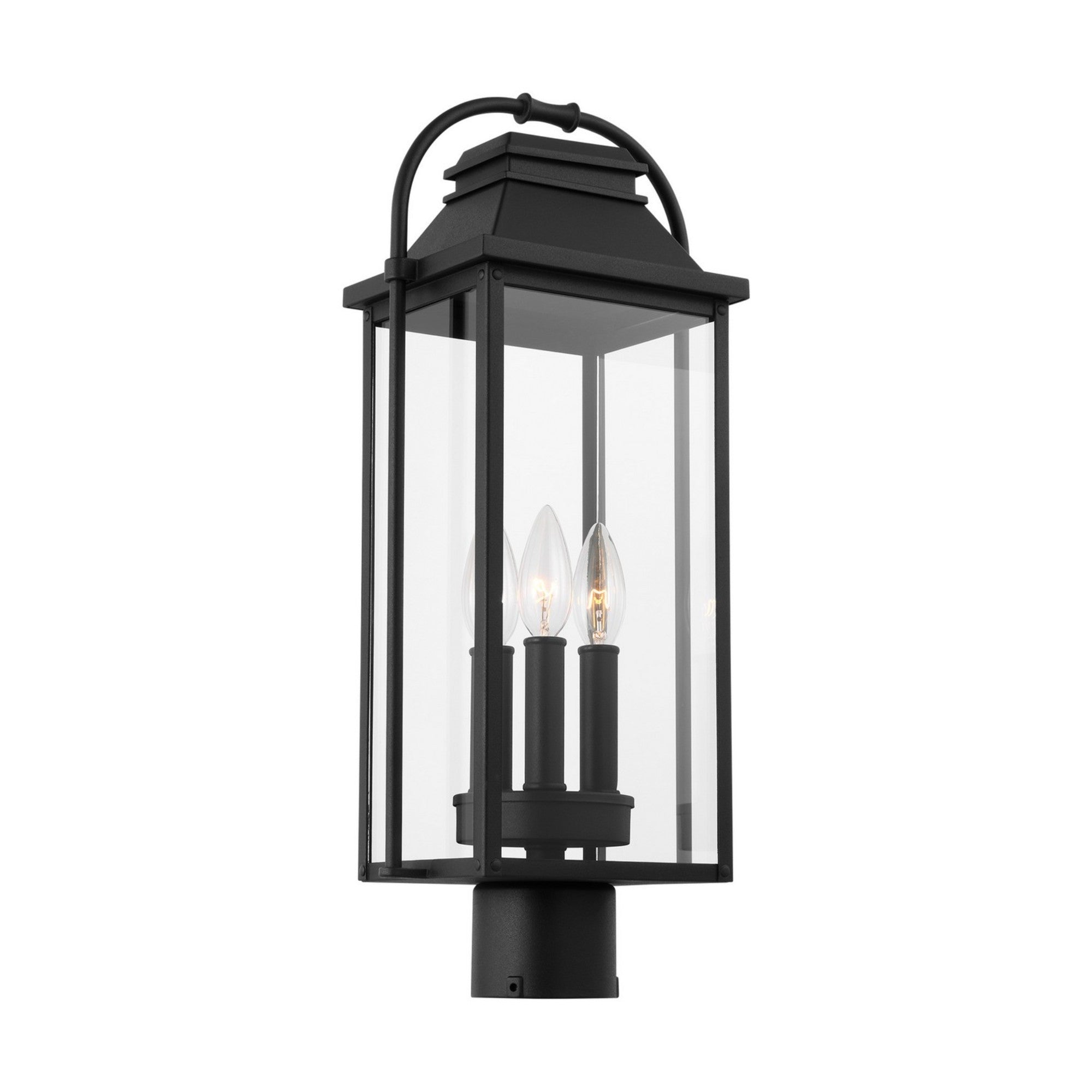 Wellsworth 21" 3-Light Post Lantern, Textured Black Finish - Bees Lighting