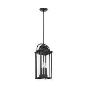 Wellsworth 19" 3-Light Outdoor Pendant, Textured Black Finish - Bees Lighting