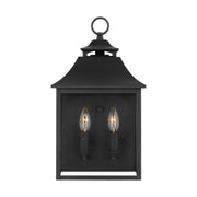 Galena 17" 2-Light Pocket Wall Lantern, Textured Black Finish - Bees Lighting