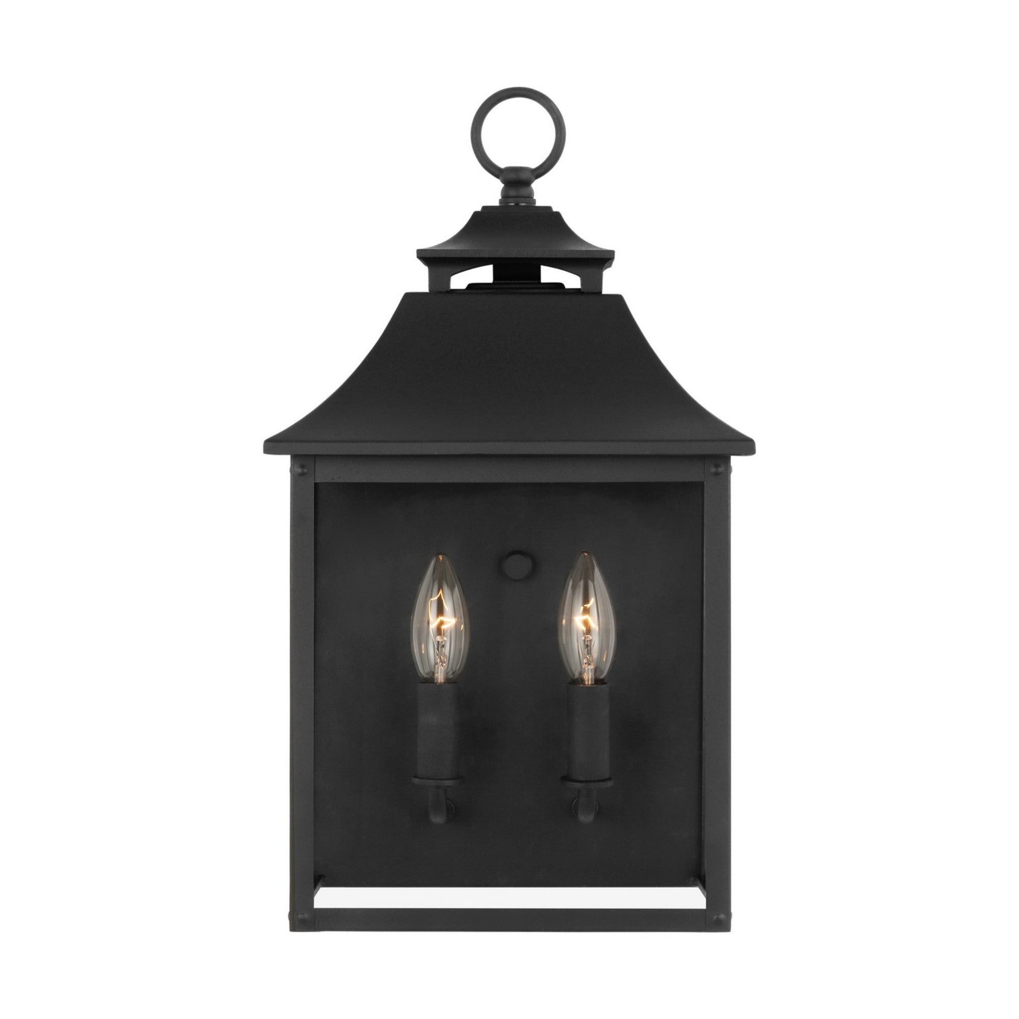 Galena 17" 2-Light Pocket Wall Lantern, Textured Black Finish - Bees Lighting
