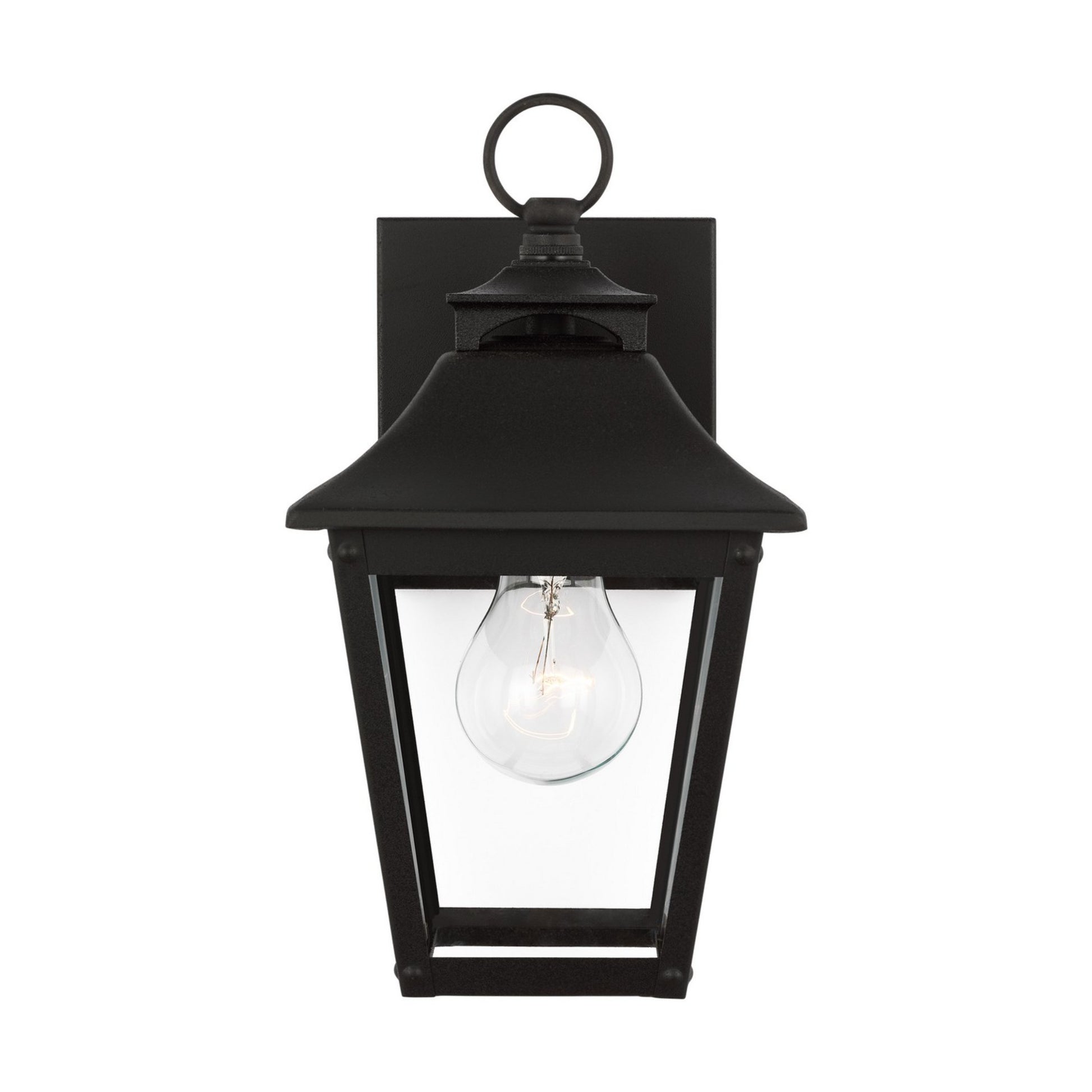 Galena 11" Extra Small Wall Lantern, Textured Black Finish - Bees Lighting
