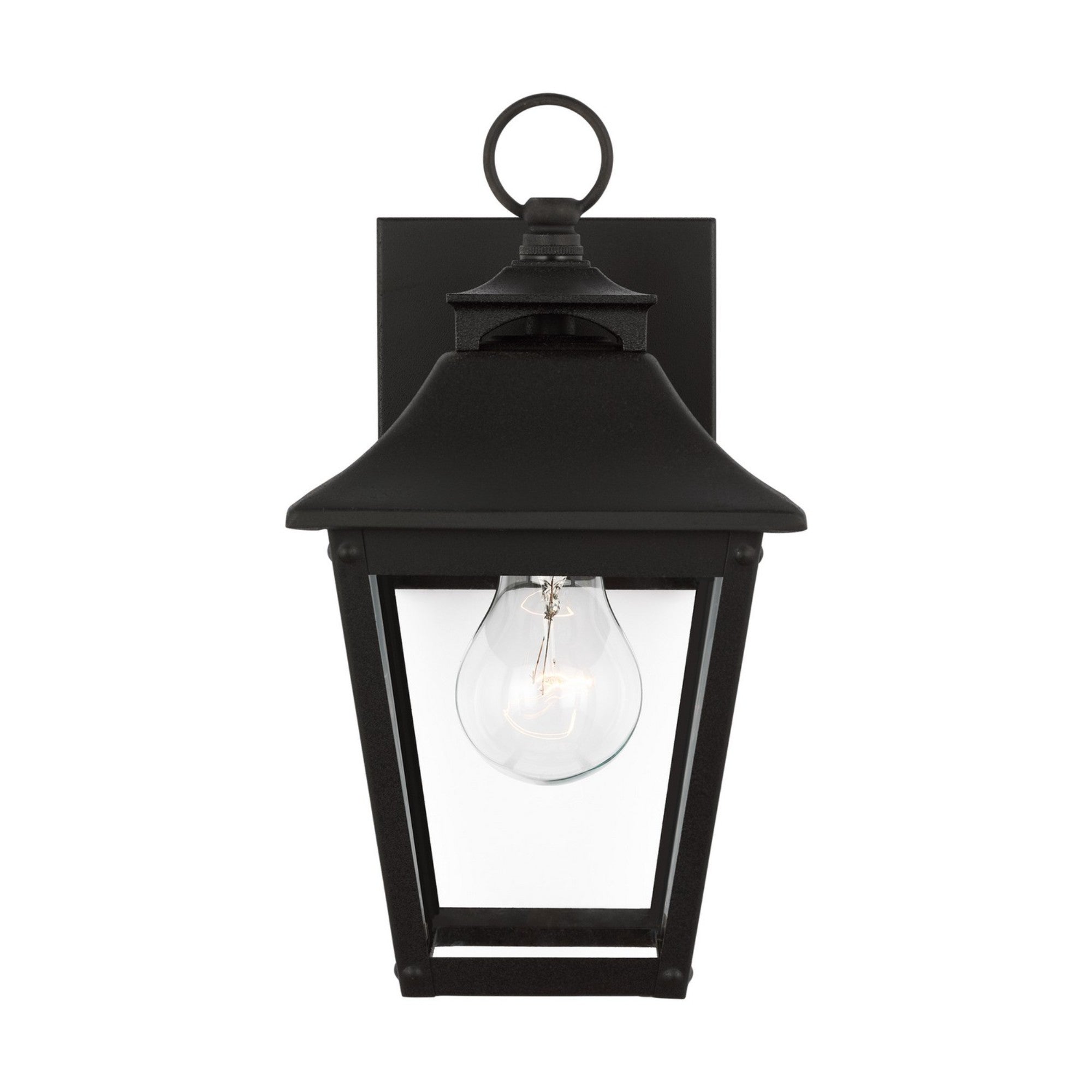 Galena 11" Extra Small Wall Lantern, Textured Black Finish - Bees Lighting