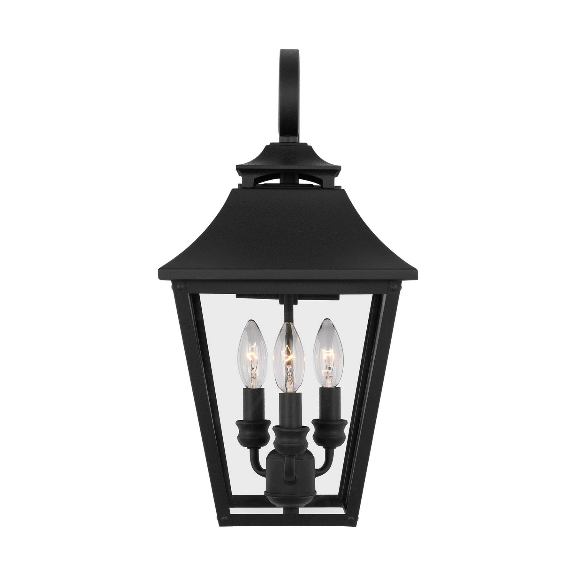 Galena 19" 3-Light Medium Wall Lantern, Textured Black Finish - Bees Lighting