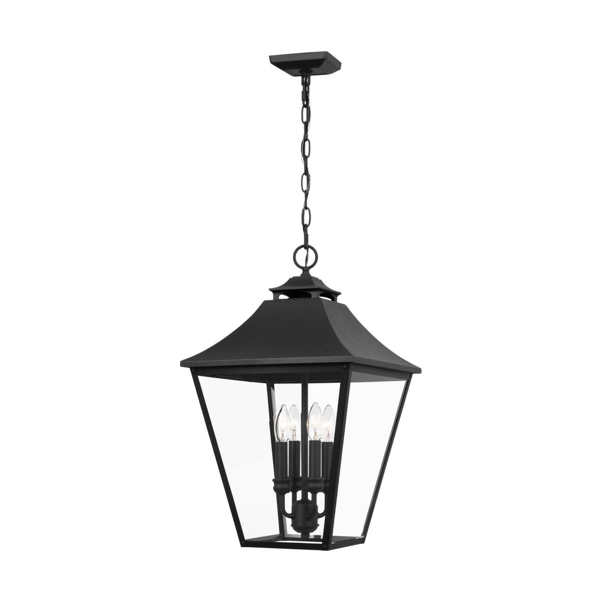 Galena 13" 4-Light Small Pendant, Textured Black Finish - Bees Lighting