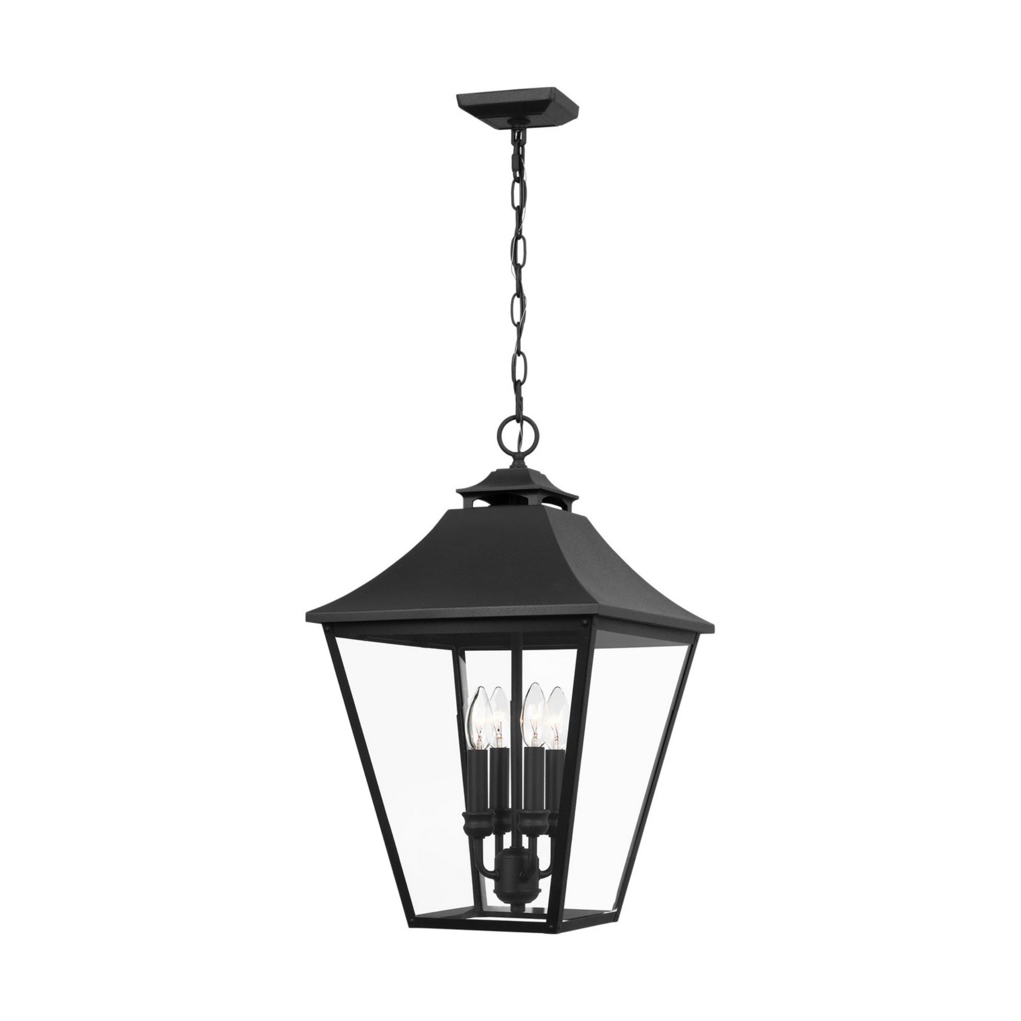 Galena 13" 4-Light Small Pendant, Textured Black Finish - Bees Lighting