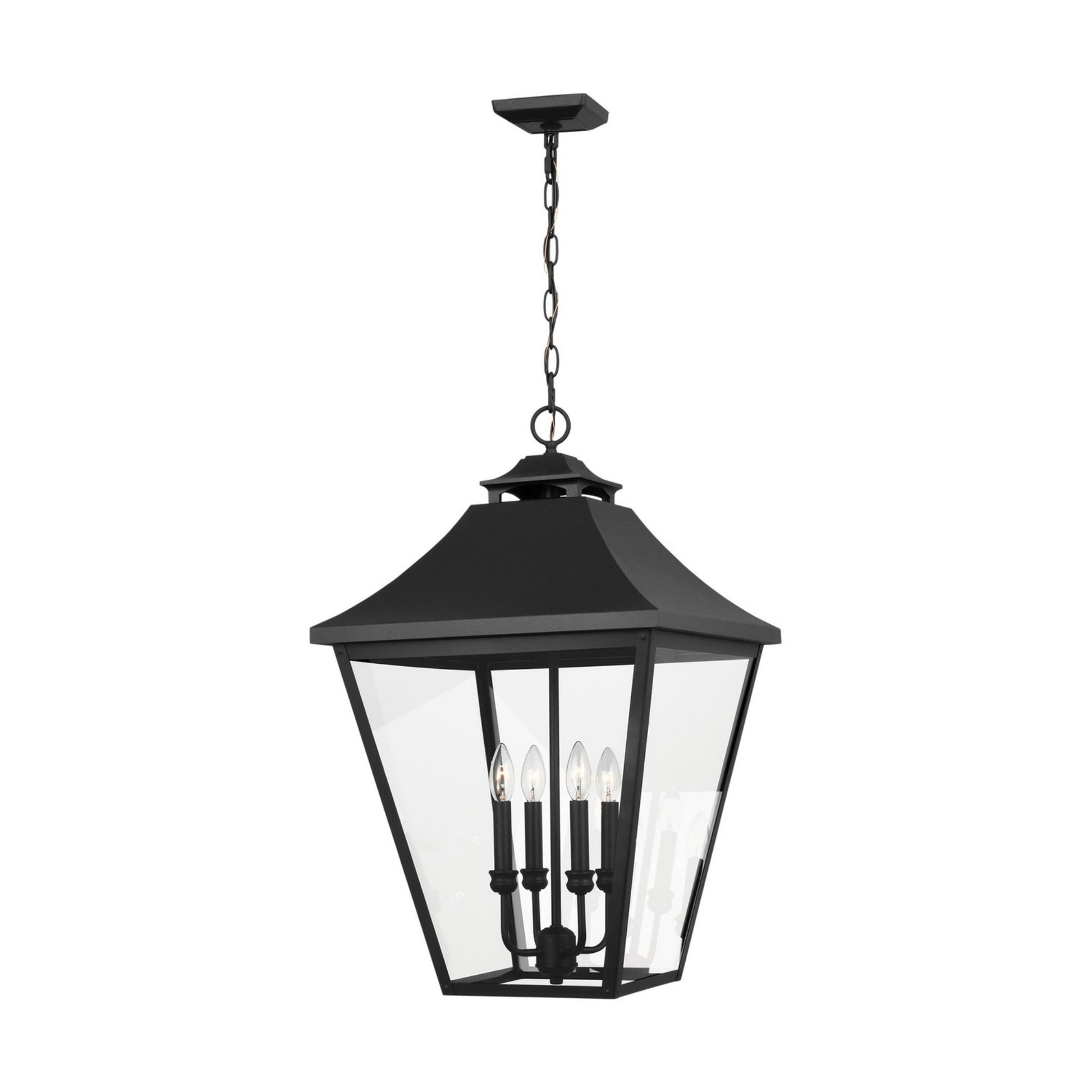 Galena 18" 4-Light Large Pendant, Textured Black Finish - Bees Lighting