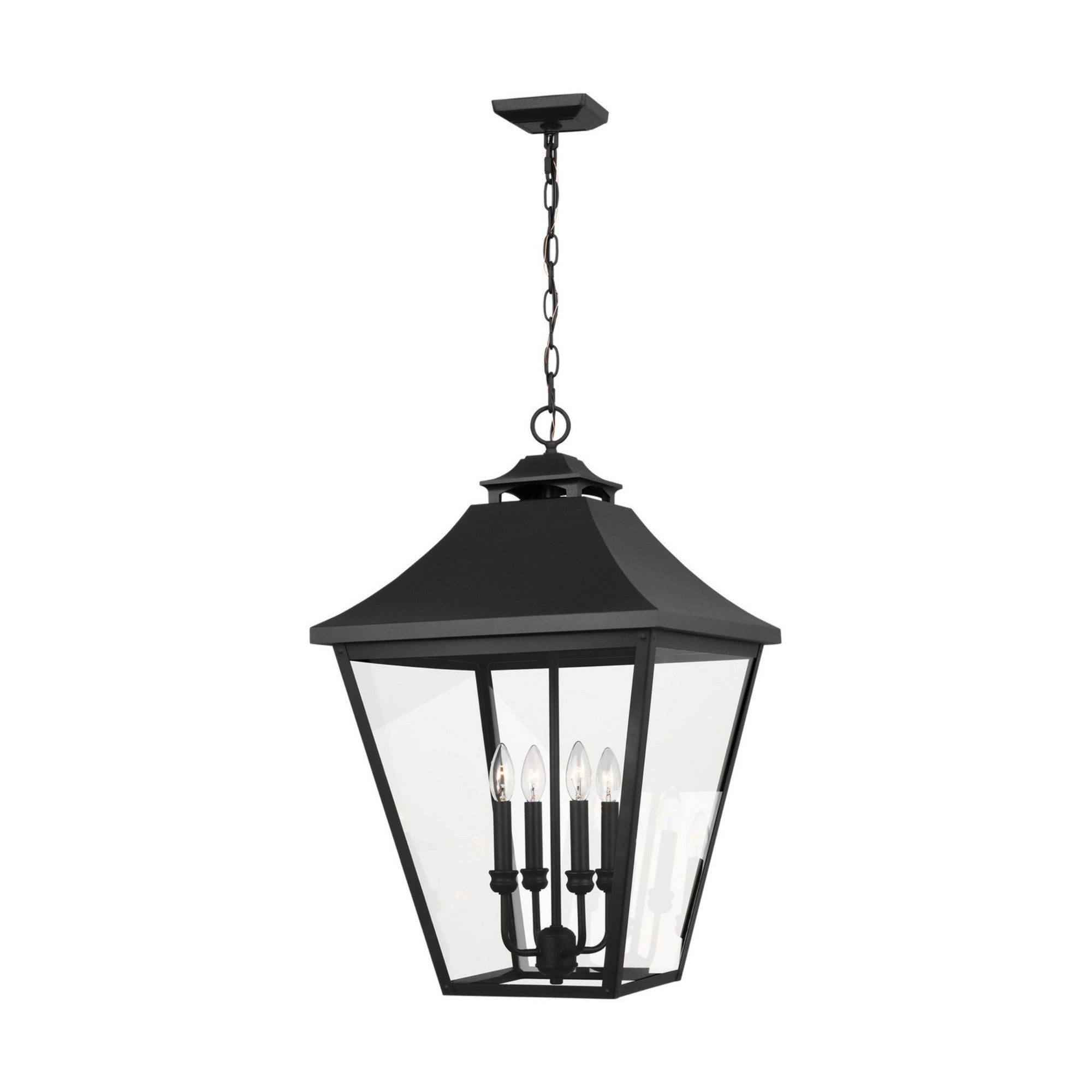 Galena 18" 4-Light Large Pendant, Textured Black Finish - Bees Lighting