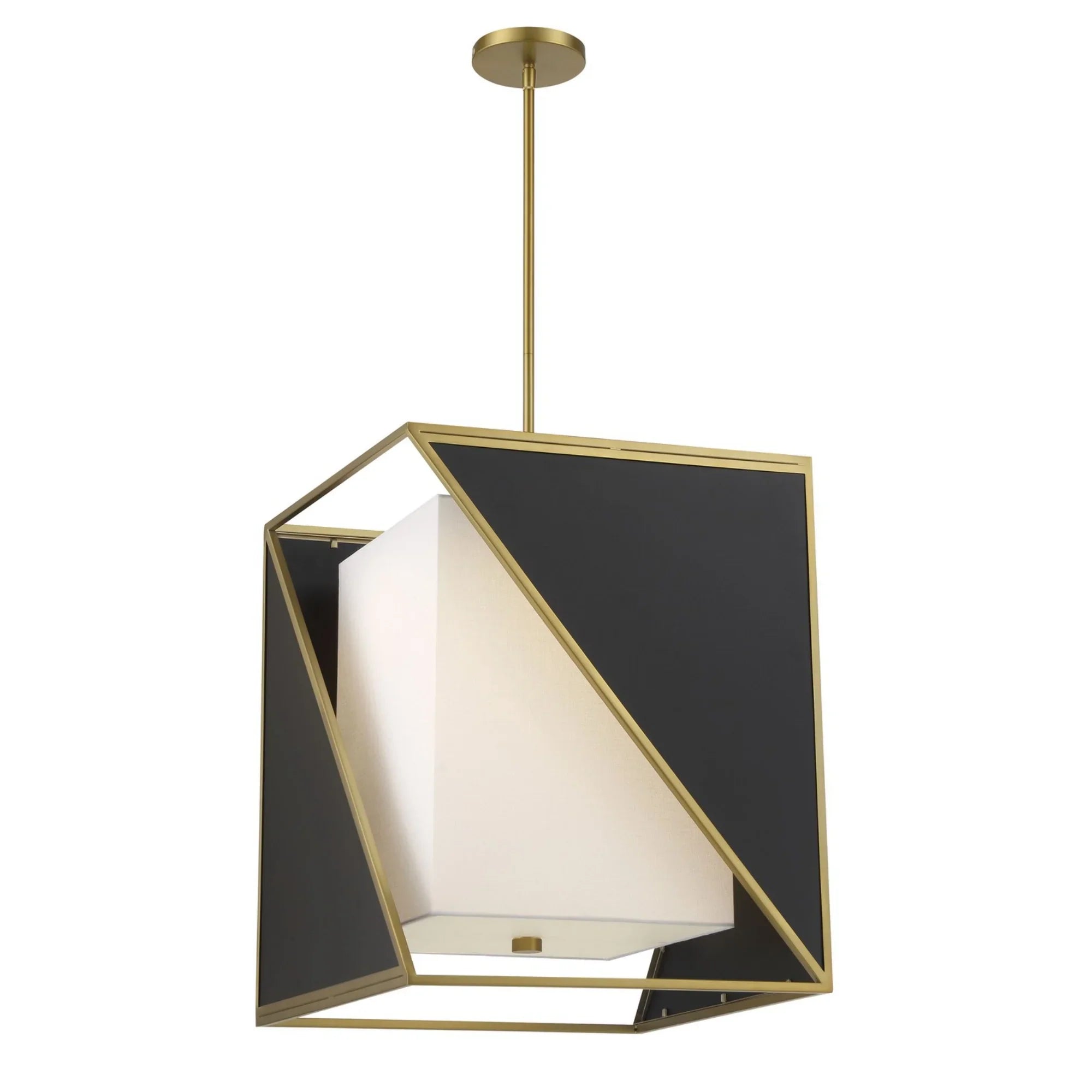 Aspect 18" LED Pendant, Coal & Soft Brass Finish - Bees Lighting