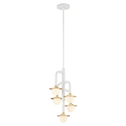 Tubular 12" 5-Light Chandelier, Matte White & Honey Gold Finish - Bees Lighting