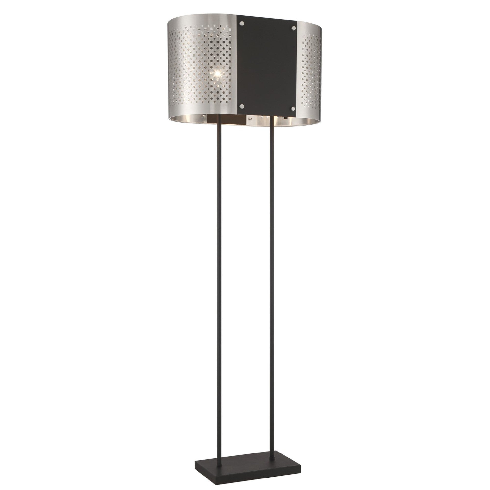 Noho 63" 2-Light Floor Lamp, Brushed Nickel & Sand Coal Finish - Bees Lighting