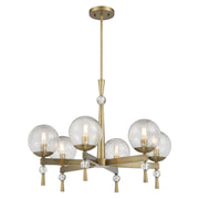 Populuxe 28" 6-Light Chandelier, Oxidized Aged Brass Finish - Bees Lighting