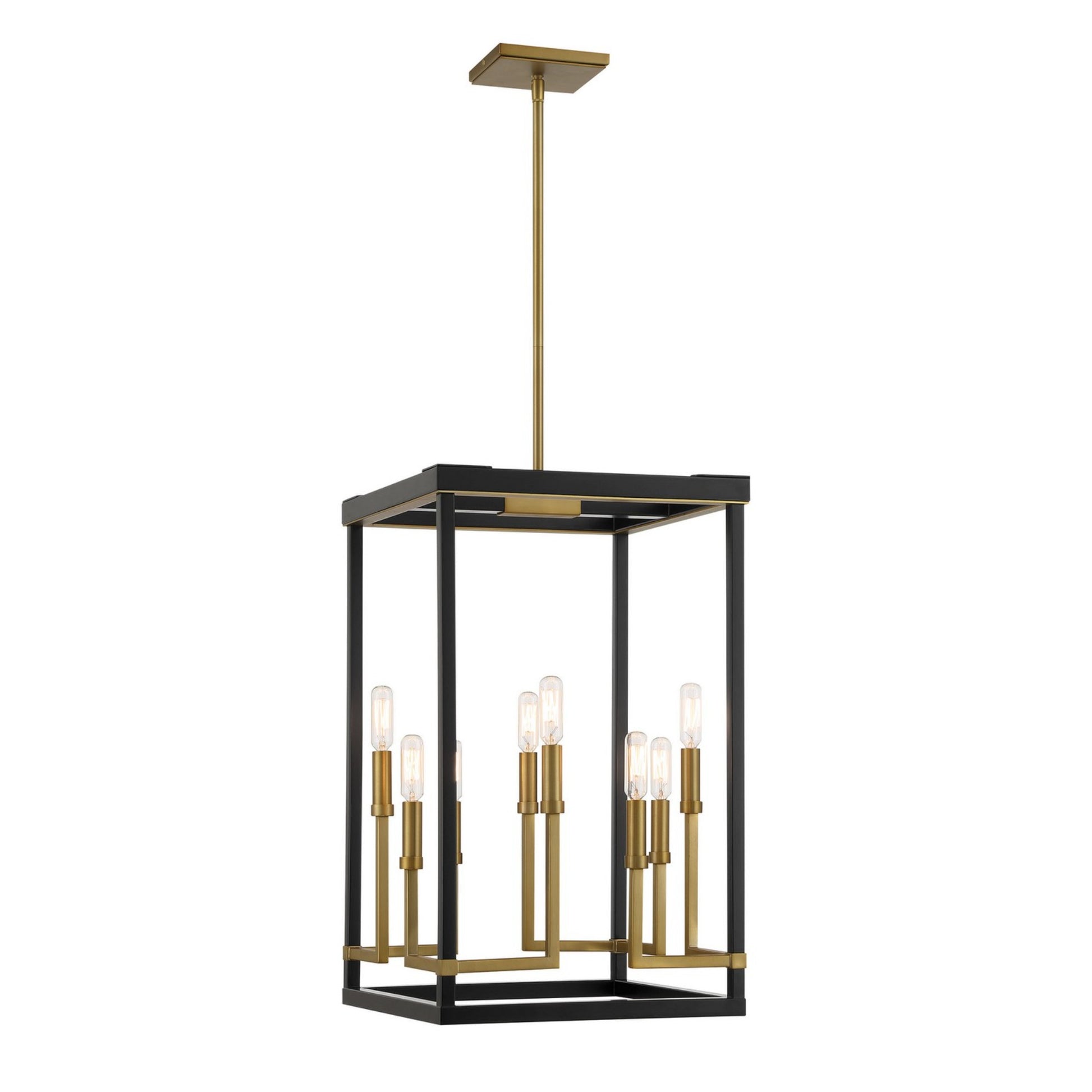 Union Estates 23" 8-Light Pendant, Coal & Soft Brass Finish - Bees Lighting