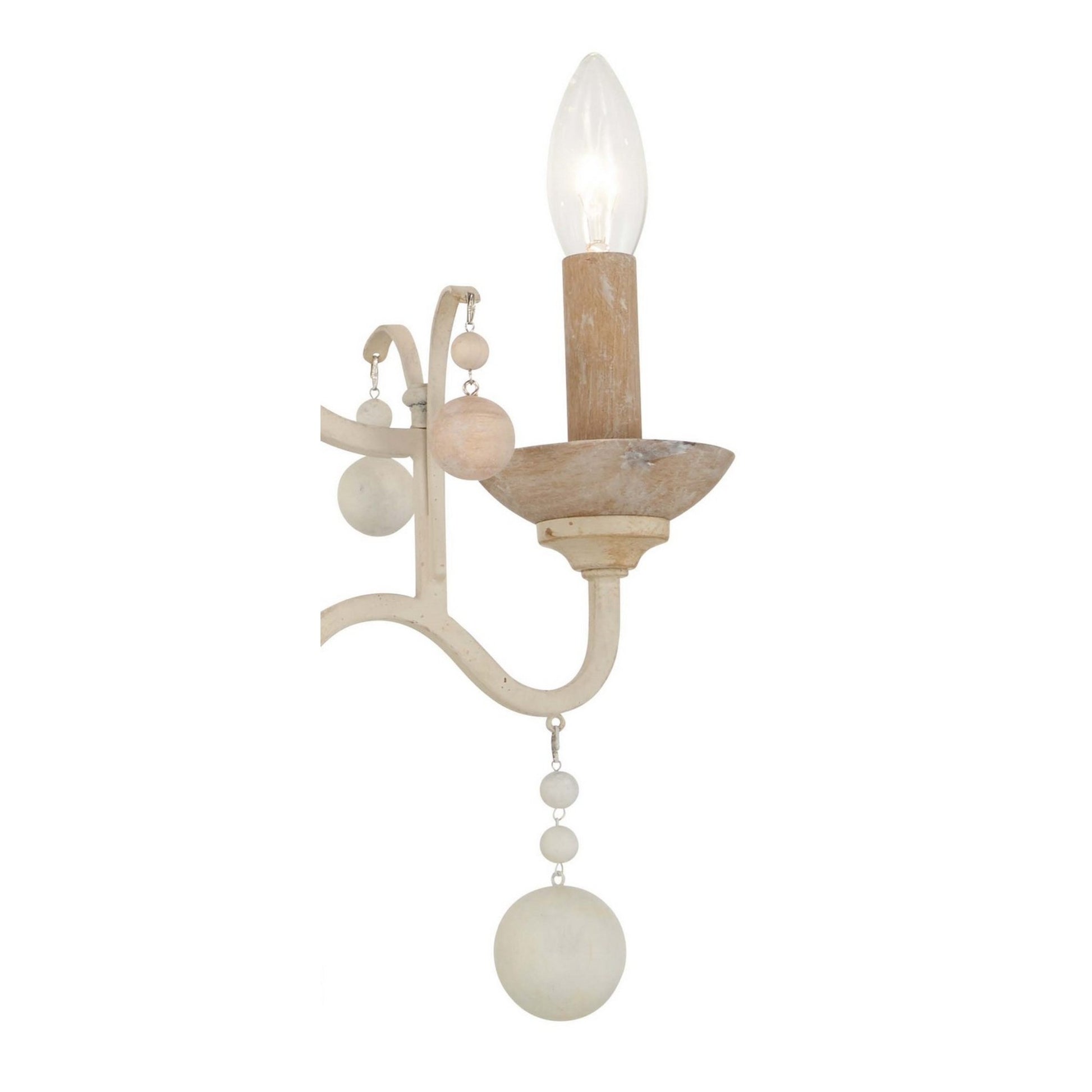 Colonial Charm 21" 3-Light Chandelier, White Wash & Sun Dried Clay Finish - Bees Lighting