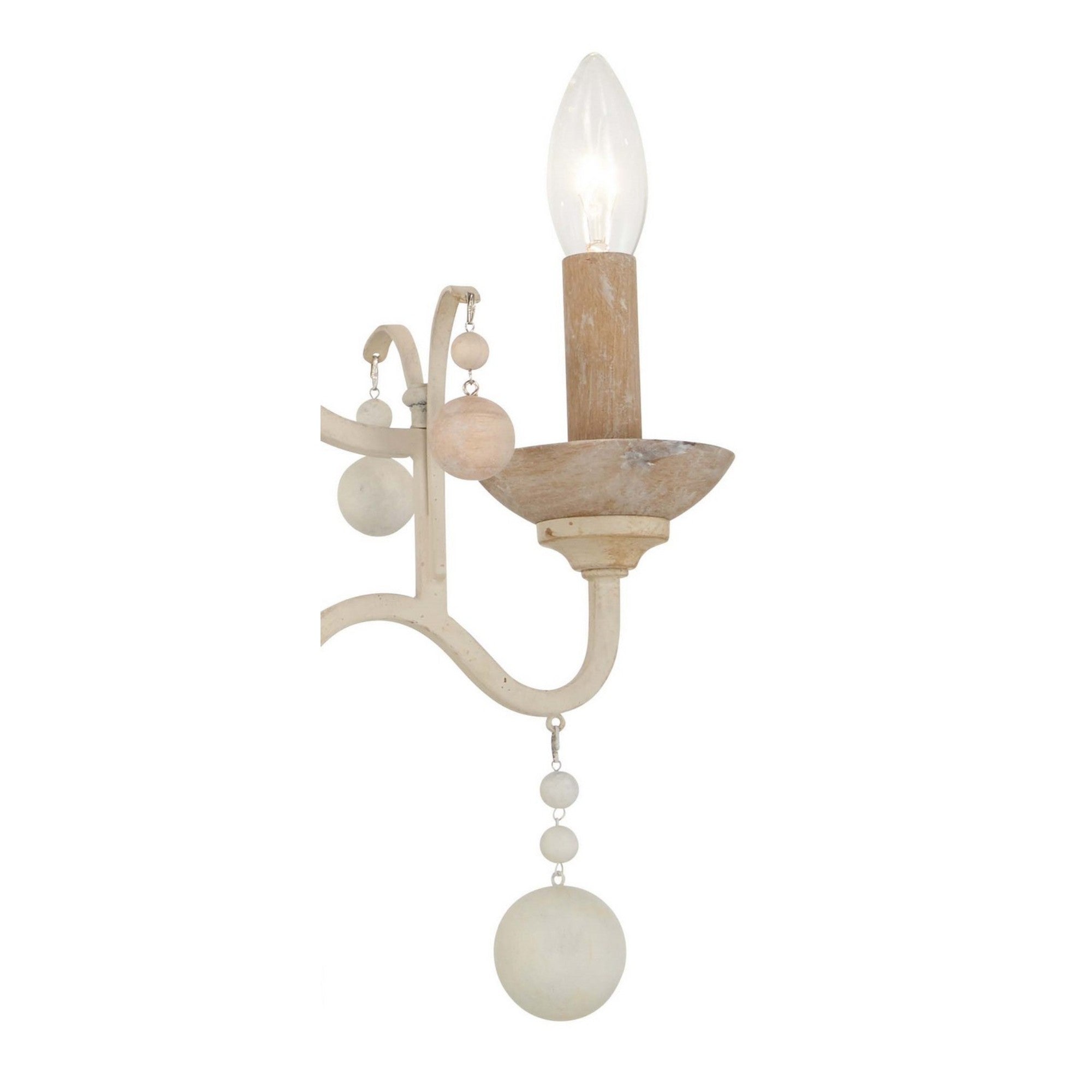 Colonial Charm 21" 3-Light Chandelier, White Wash & Sun Dried Clay Finish - Bees Lighting