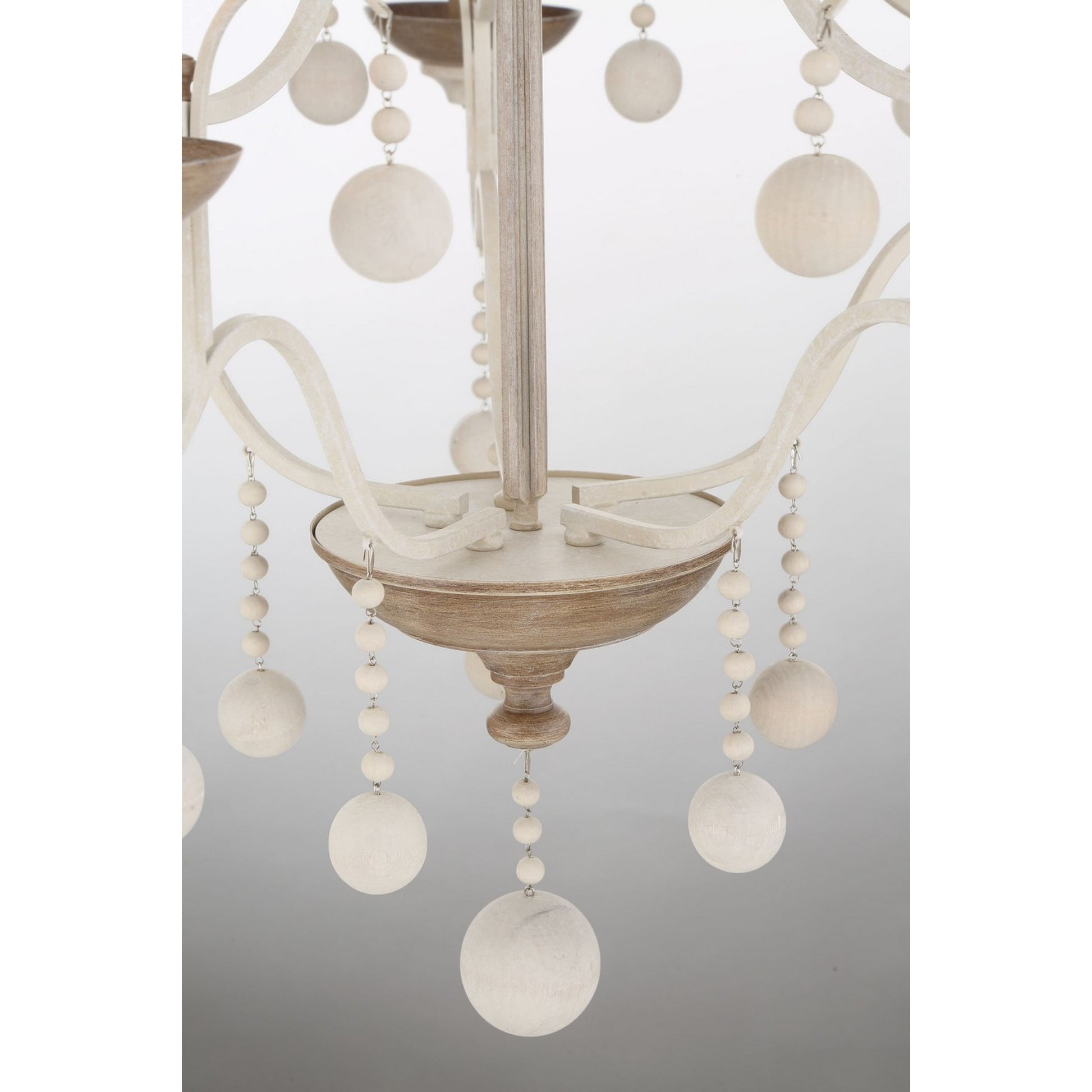 Colonial Charm 21" 3-Light Chandelier, White Wash & Sun Dried Clay Finish - Bees Lighting