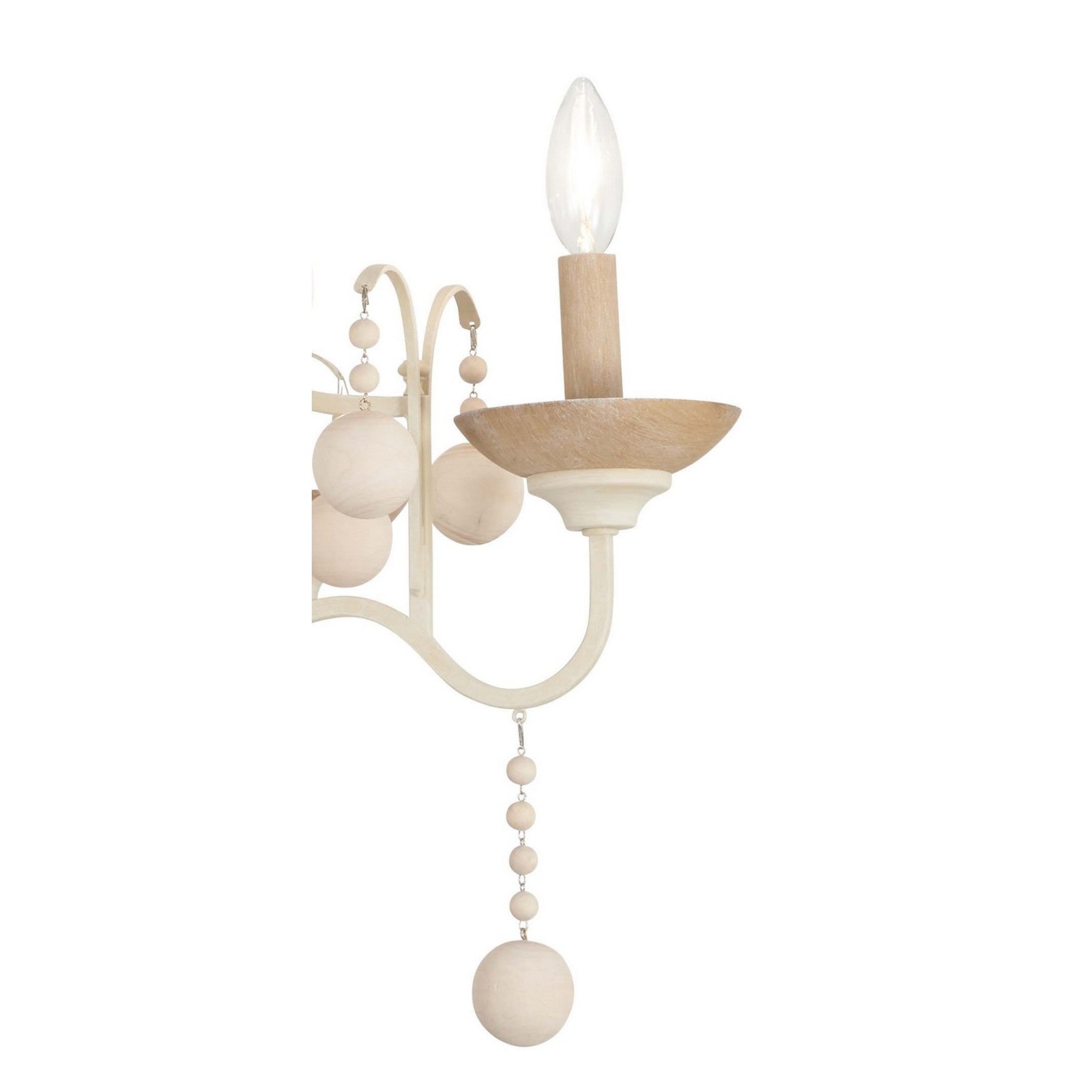 Colonial Charm 32" 5-Light Chandelier, White Wash & Sun Dried Clay Finish - Bees Lighting