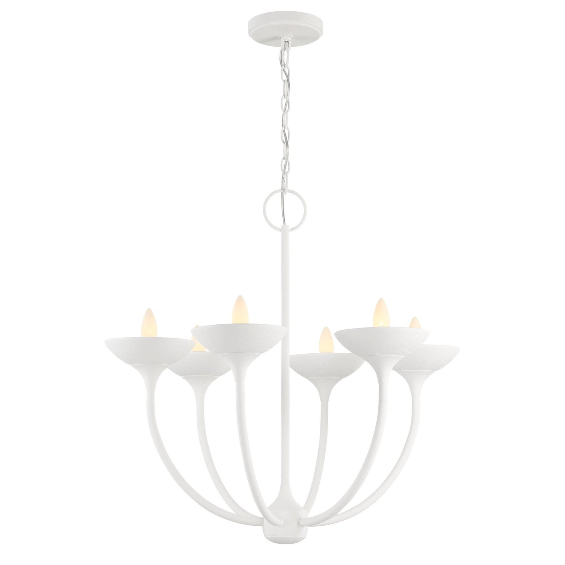 Ryton 30" 6-Light Chandelier, Plaster White Finish - Bees Lighting