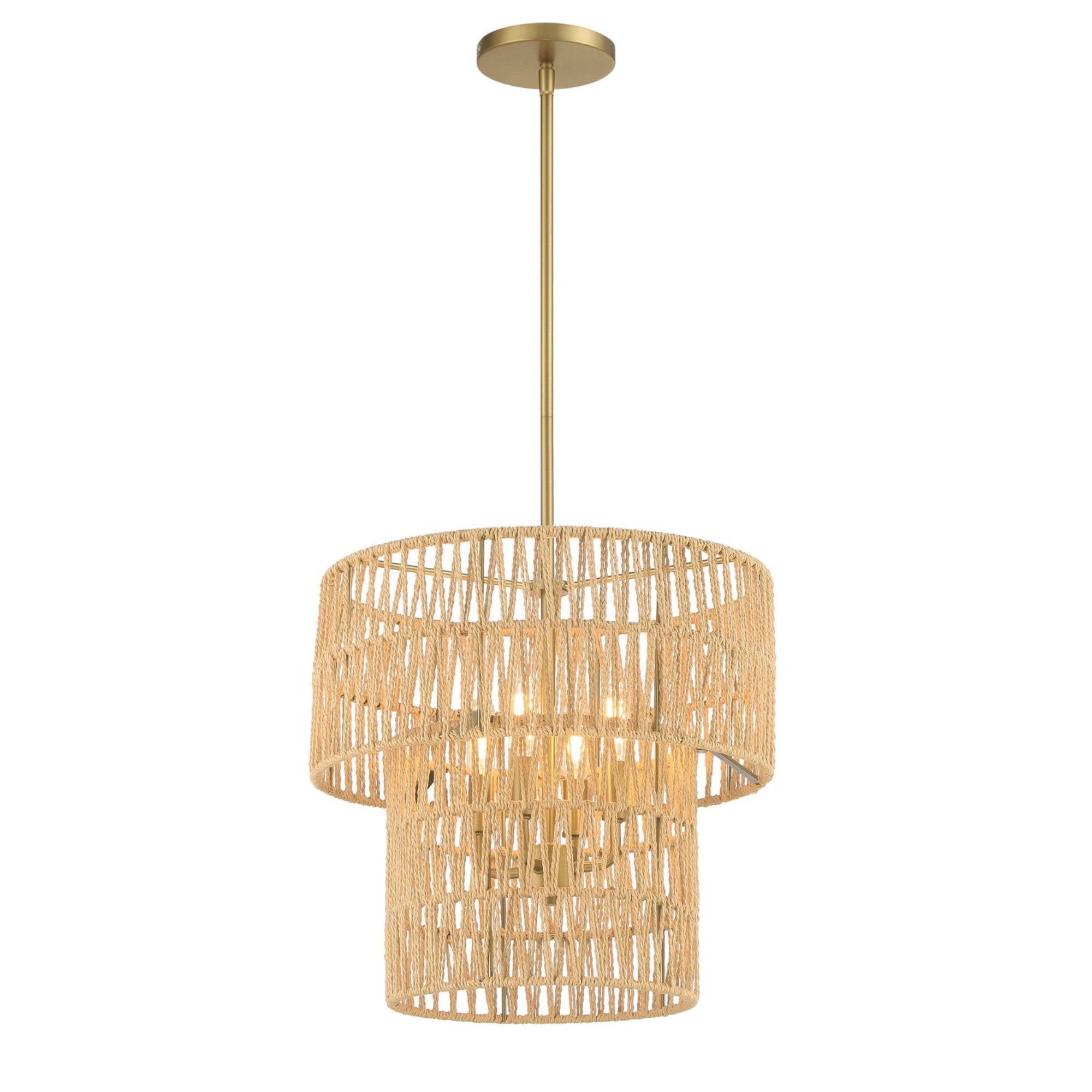 Bungalow Heaven 16 In. 4 Lights Pendant Light Brass Finish