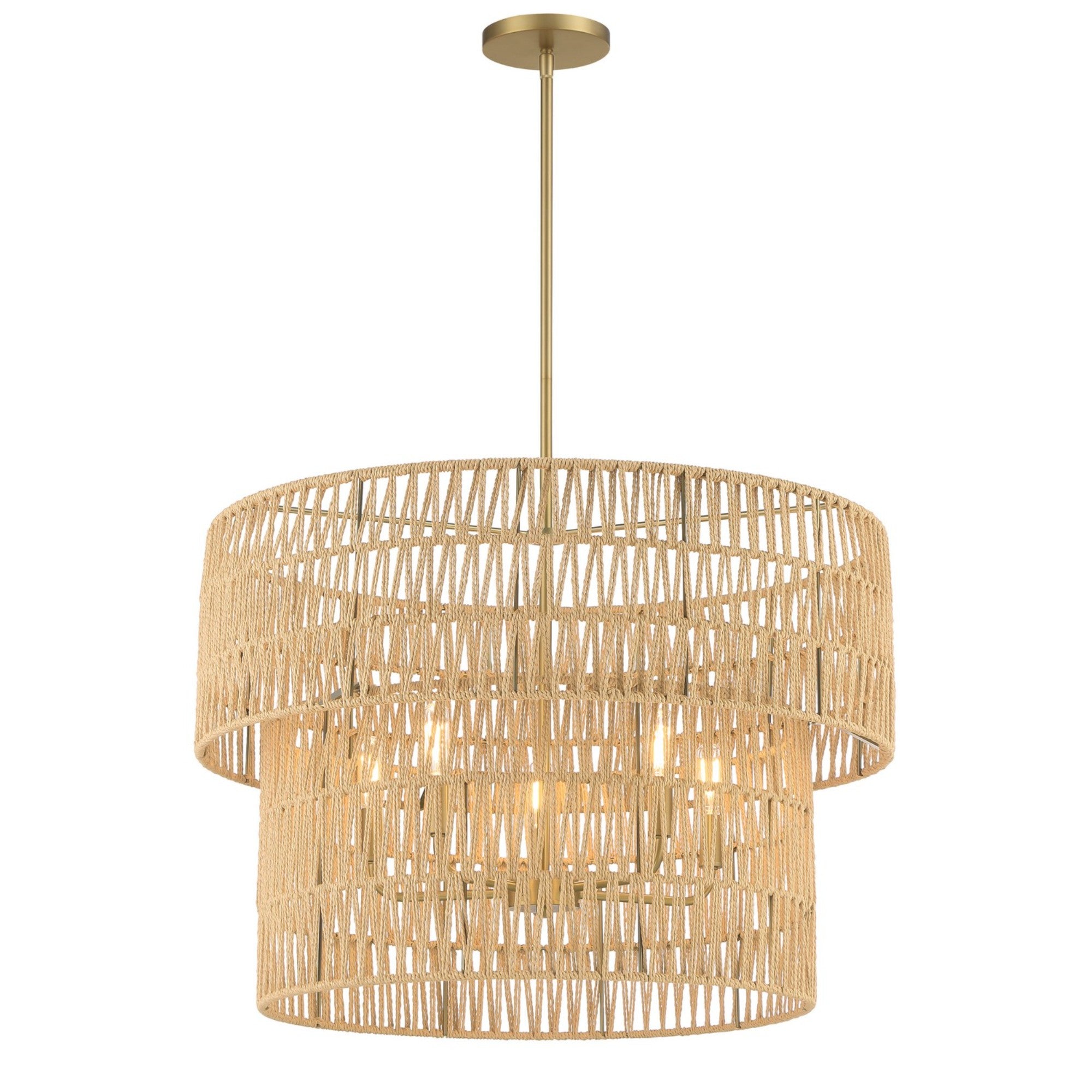 Bungalow Heaven 26 In. 5 Lights Pendant Light Brass Finish