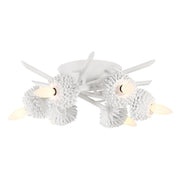 North Fork 19" 6-Light Flush Mount, Sand White Finish - Bees Lighting