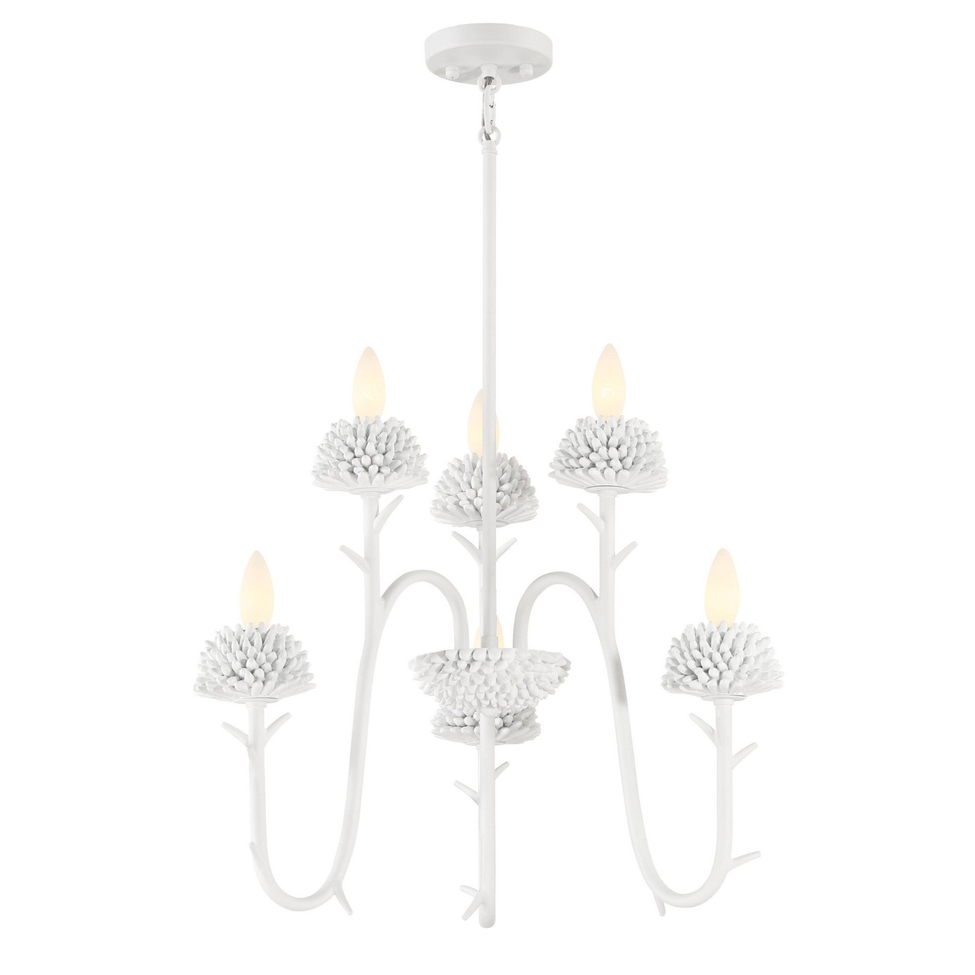 North Fork 24" 3-Light Pendant, Sand White Finish - Bees Lighting