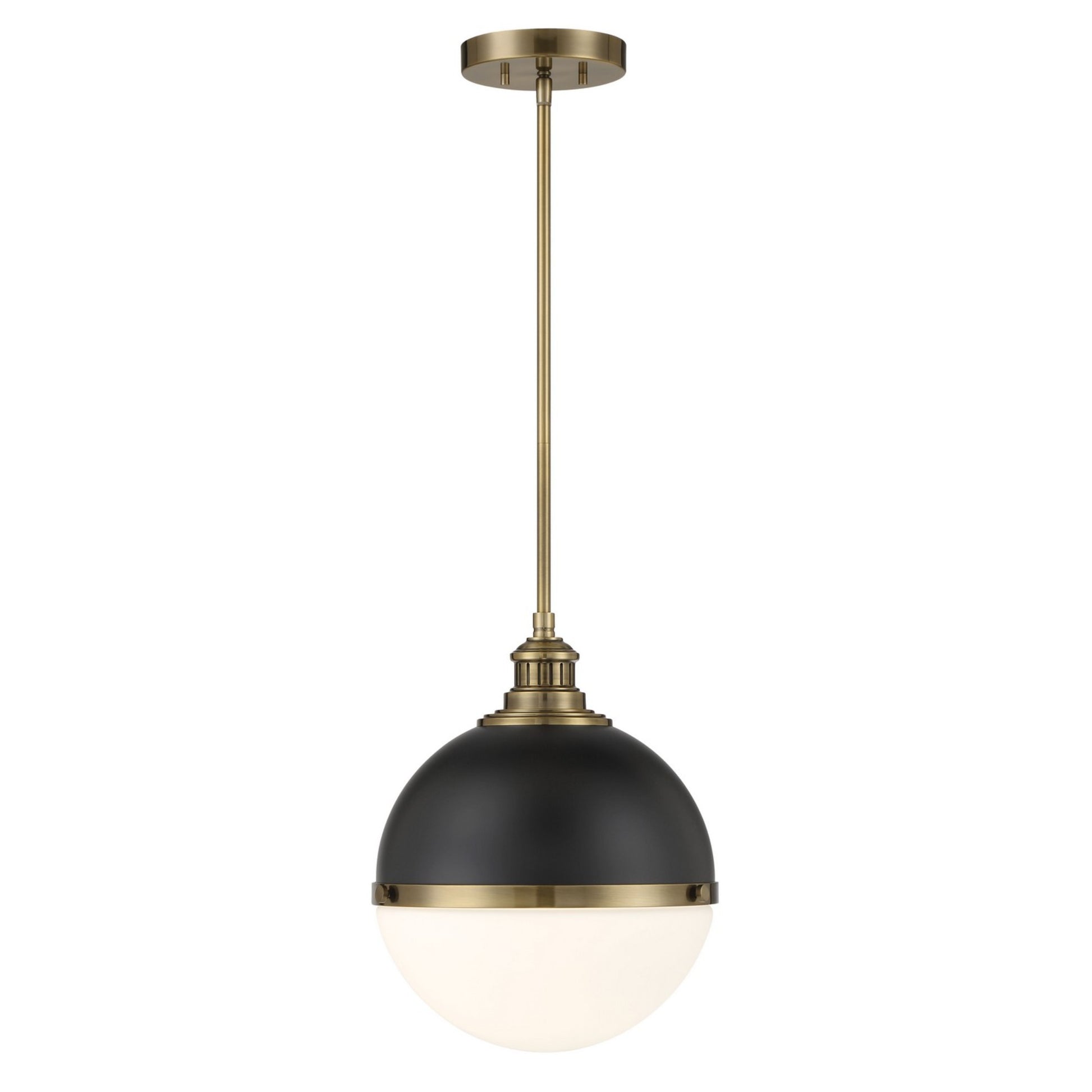 Vorey 13" Pendant, Coal & Oxidized Aged Brass Finish - Bees Lighting