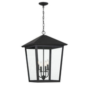 Noble Hill 19" 4-Light Outdoor Hanging Lantern, Sand Coal Finish - Bees Lighting