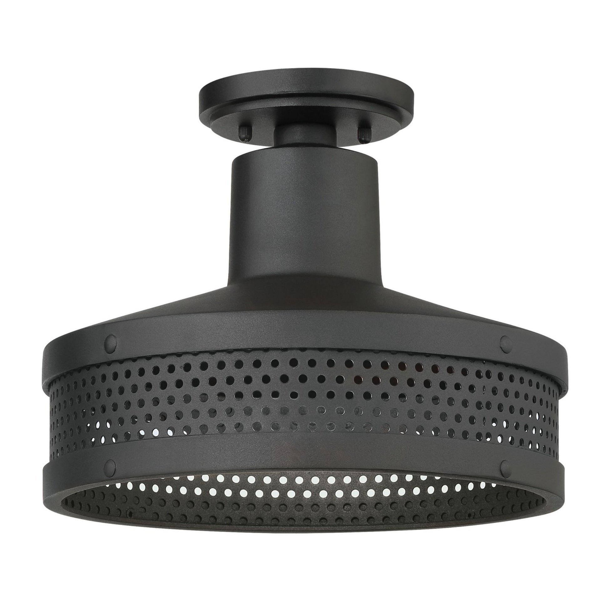 Abalone Point 12" Outdoor Flush Mount, Coal Finish - Bees Lighting